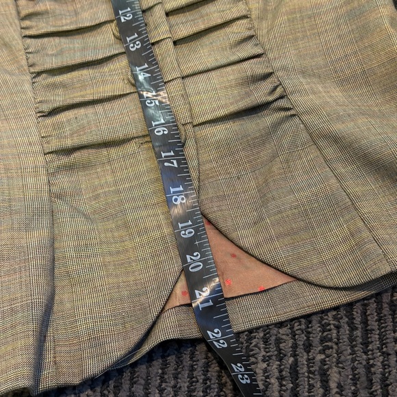 Vintage Y2K Aura Plaid Blazer Made in USA Ruched Tailored Jacket Size 4 - Picture 8 of 10